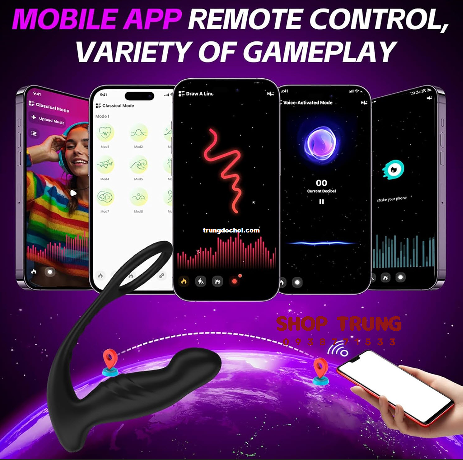 Silicone Anal Vibrator Remote Control Multi-Speed 11.4cm