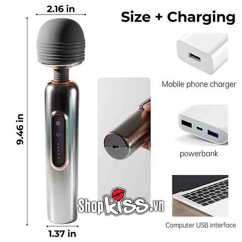 Chày rung mát xa Wand Massager Bump Orgasm cao cấp sưởi ấm