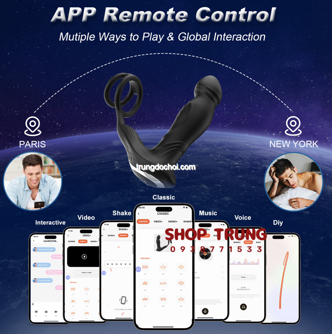 Máy Massage Tiền Liệt Tuyến Rung Cao Cấp Kết Nối App Thông Minh