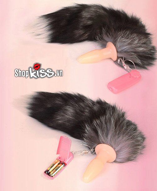 Đuôi chồn plug mềm có rung lông cáo kích thích hậu môn
