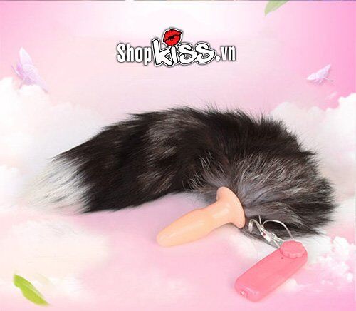Đuôi chồn plug mềm có rung lông cáo kích thích hậu môn