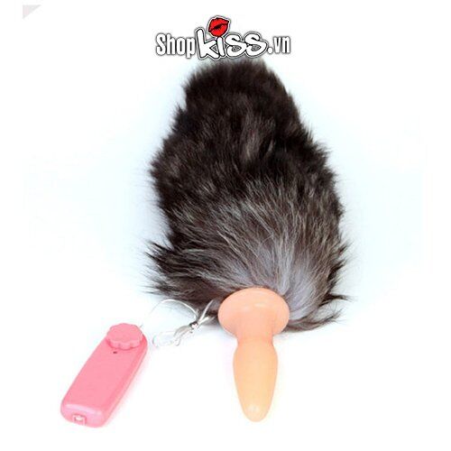 Đuôi chồn plug mềm có rung lông cáo kích thích hậu môn