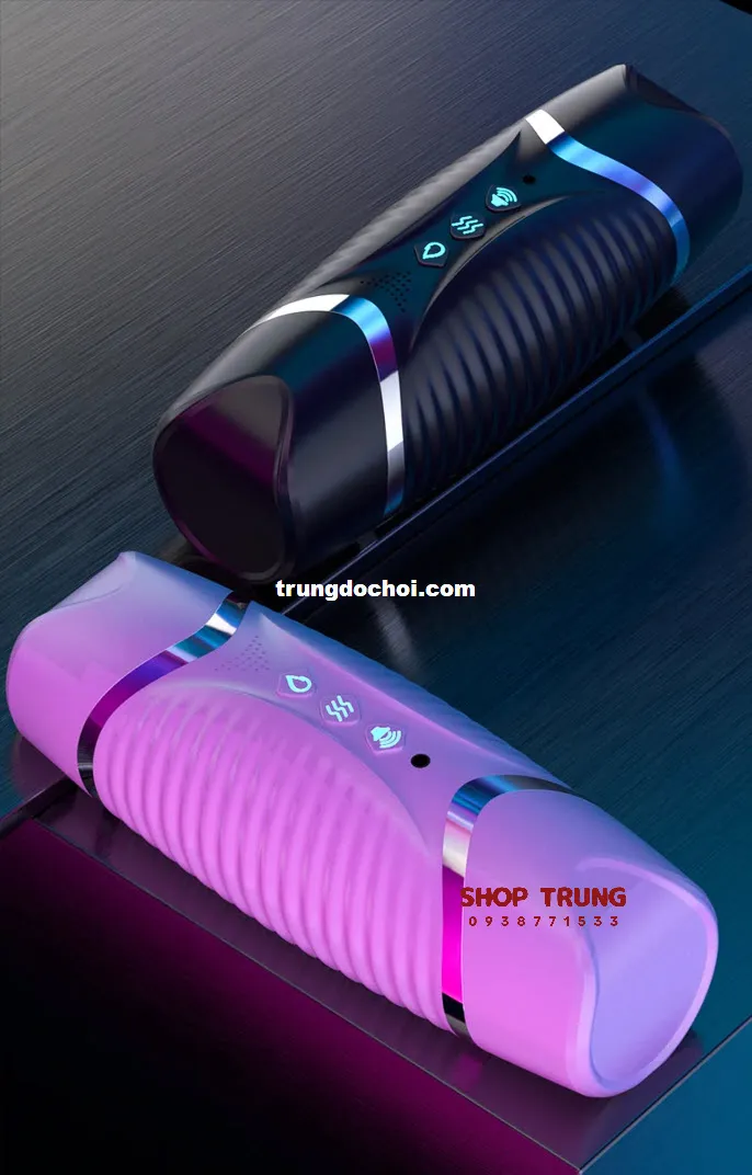 Âm đạo giả hai đầu đen rung phát âm có nhiệt độ đa tính năng