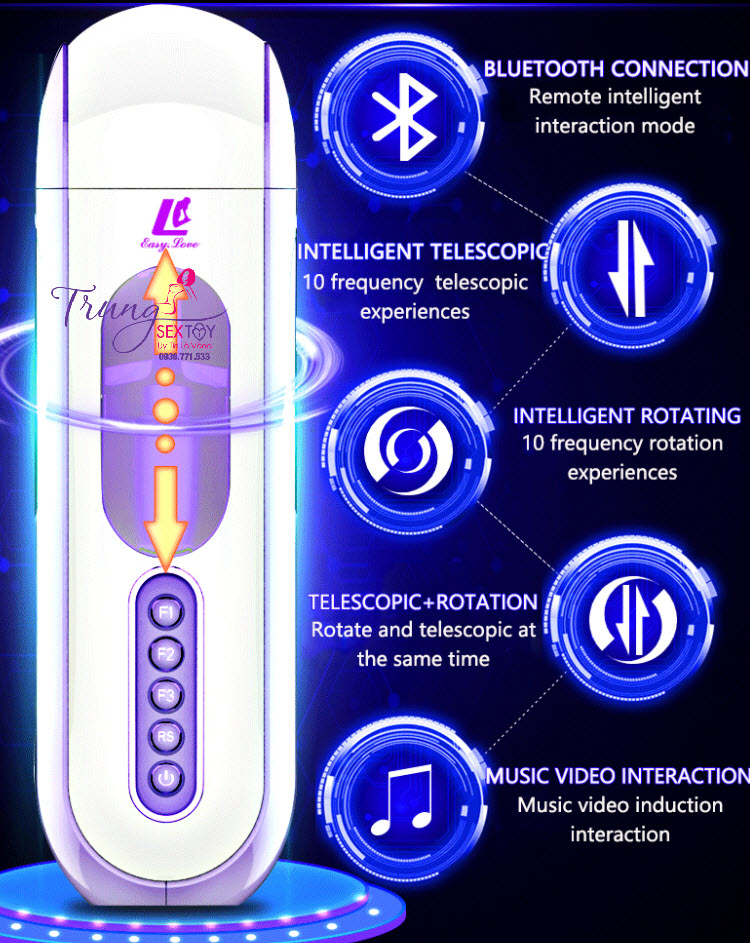 Máy thủ dâm Easy Love Bluetooth tăng khoái cảm lên đỉnh nhanh chóng