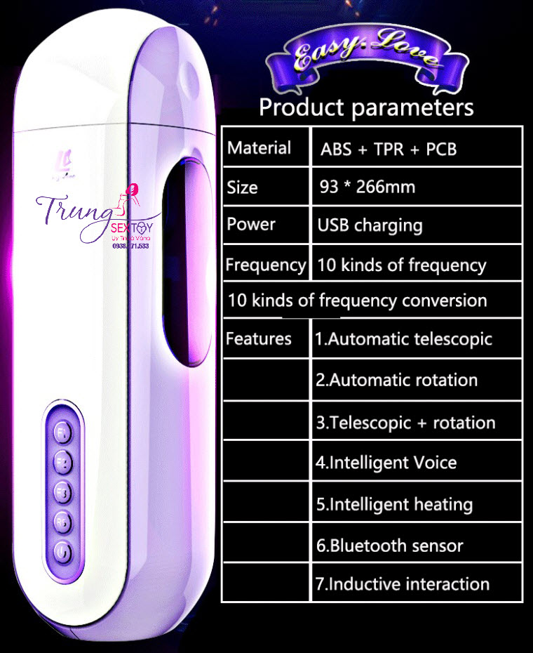 Máy thủ dâm Easy Love Bluetooth tăng khoái cảm lên đỉnh nhanh chóng