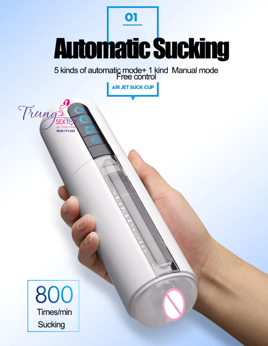 Máy bú mút tự động AILIGHTER AIRJET rung mạnh sưởi ấm 45°C
