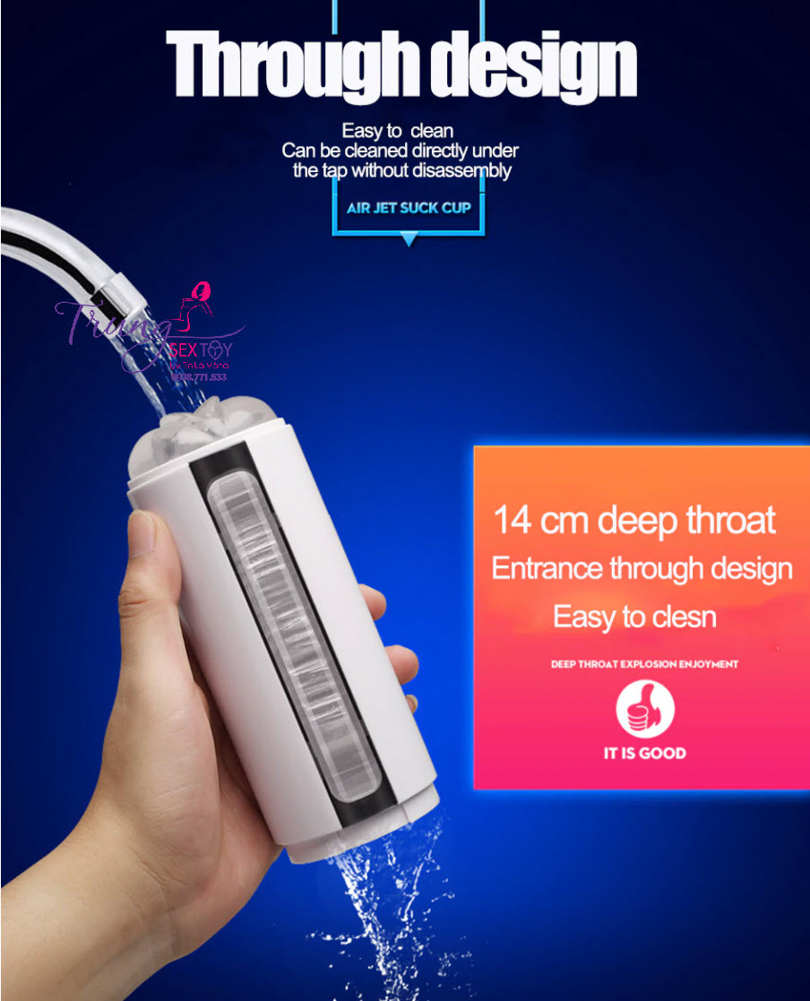 Máy bú mút tự động AILIGHTER AIRJET rung mạnh sưởi ấm 45°C