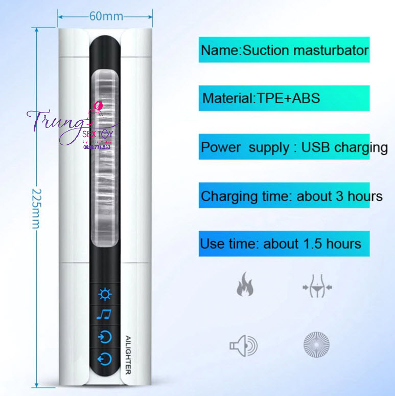 Máy bú mút tự động AILIGHTER AIRJET rung mạnh sưởi ấm 45°C