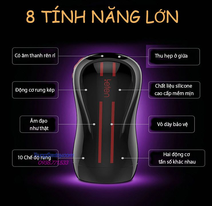 Leten Electric Hip âm đạo giả mạnh mẽ kích thích dương vật