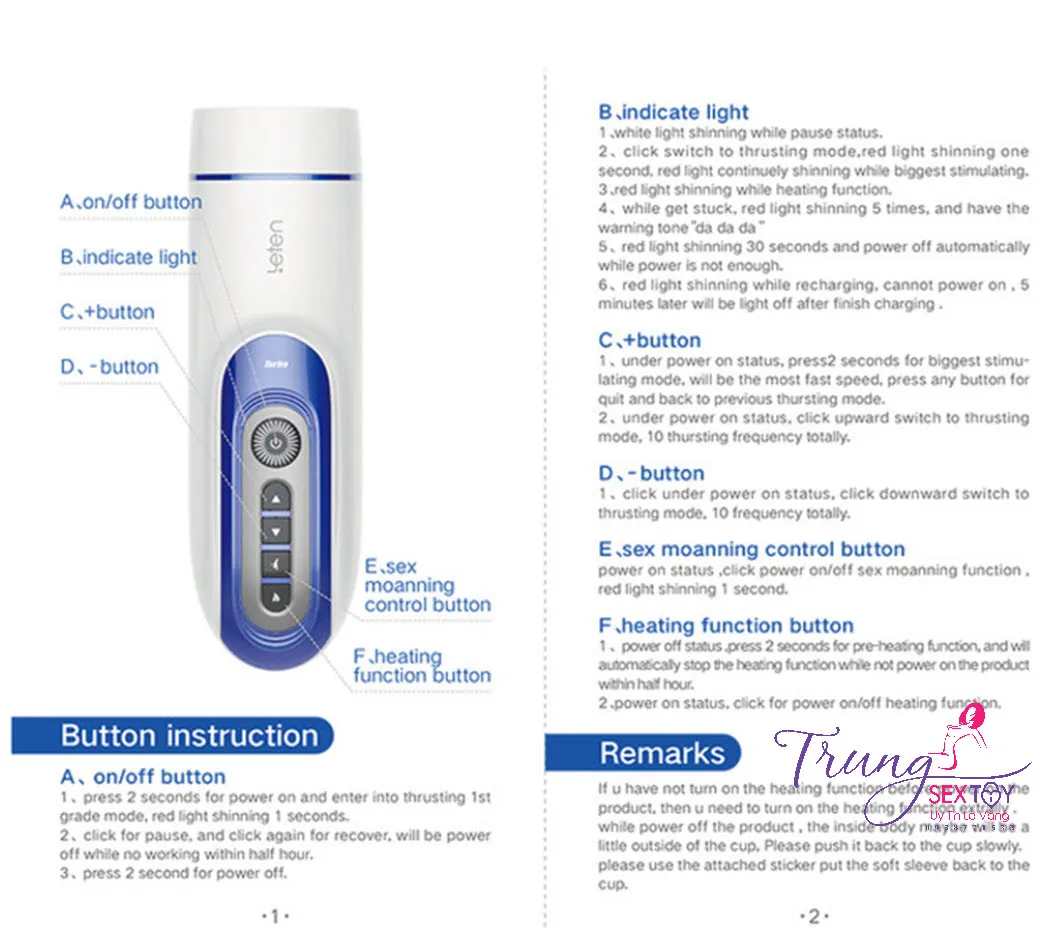Máy thủ dâm rung thụt mạnh Leten Turbo sạc USB mềm mại