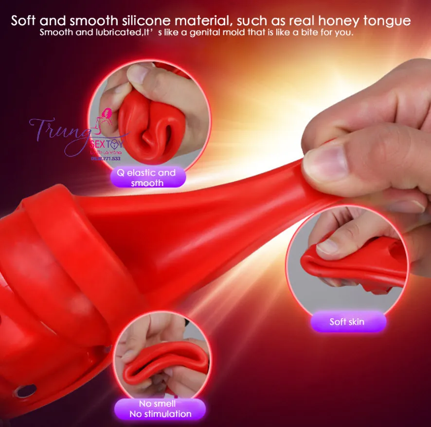 Leten Erotic Lips dụng cụ bú mút rung nhiều chế độ sạc USB tiện lợi
