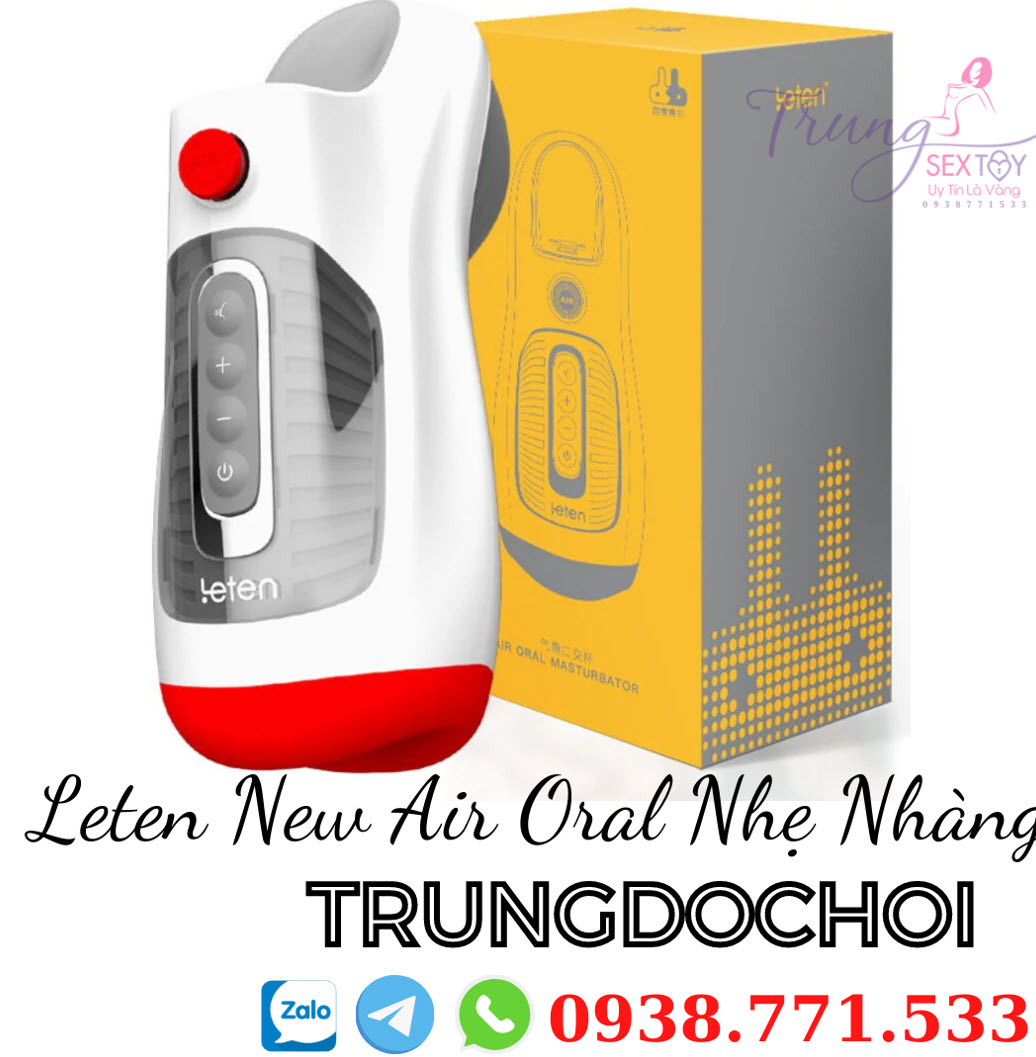 Cốc thủ dâm Leten New Air Oral rung mút đa tần số chính hãng