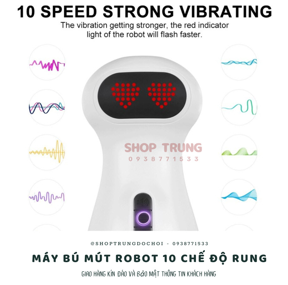 Máy rung bú hút Cute Robot co thắt tự động sướng mê ly