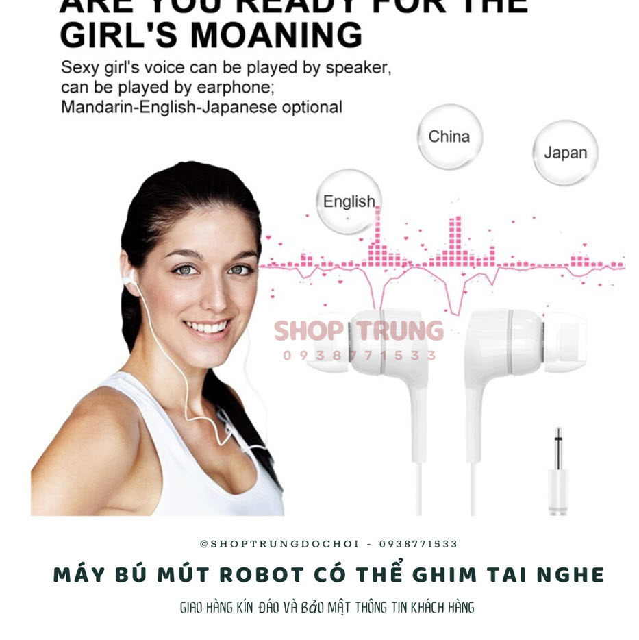 Máy rung bú hút Cute Robot co thắt tự động sướng mê ly