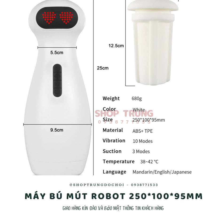Máy rung bú hút Cute Robot co thắt tự động sướng mê ly