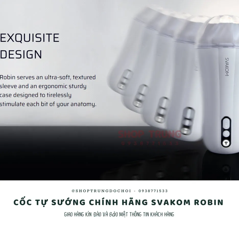 Cốc tự sướng Svakom Robin cao cấp 5 chế độ rung silicone an toàn