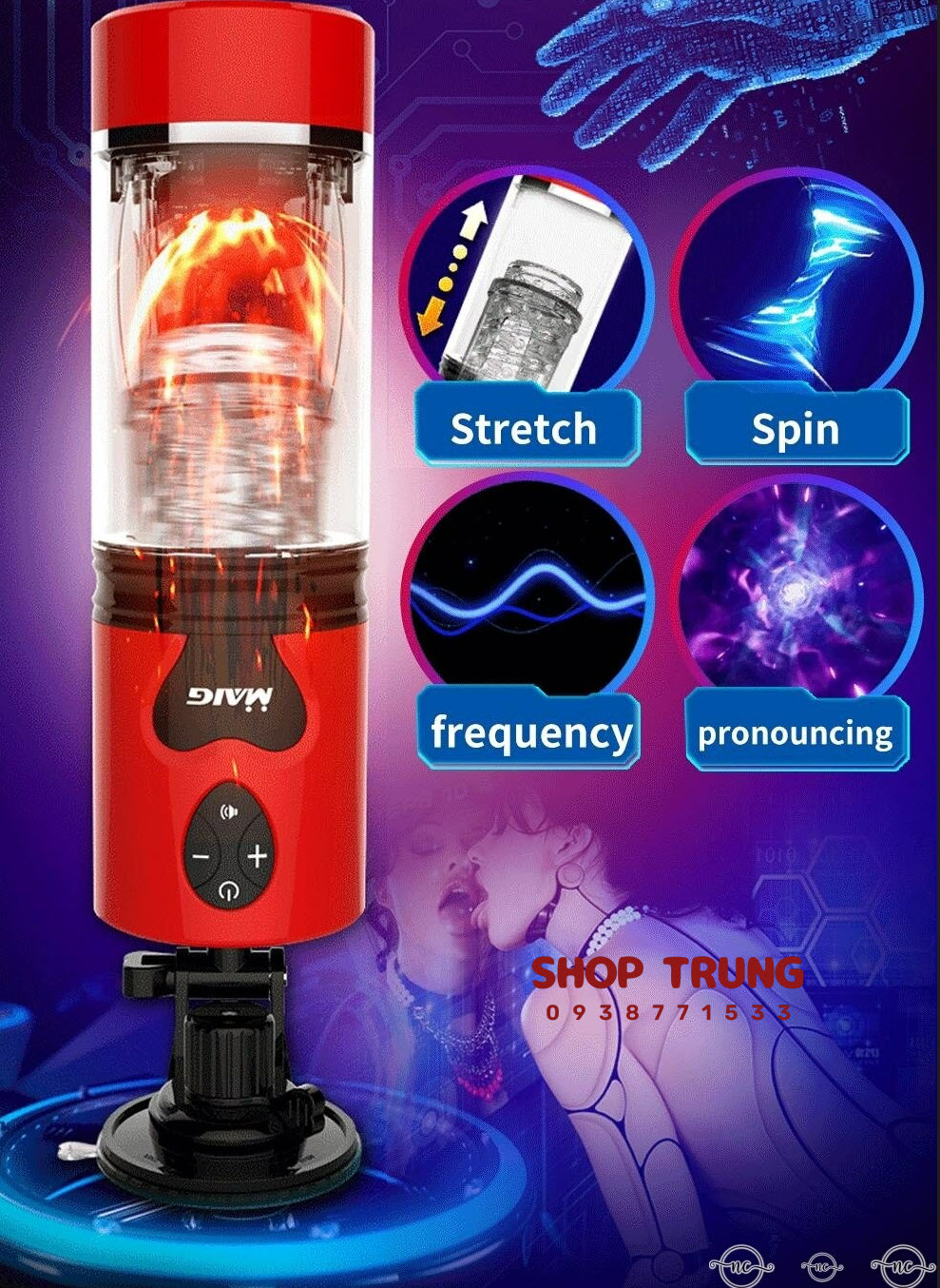 Máy rung thụt Mgic 2023 cho nam tăng khoái cảm, dễ dùng