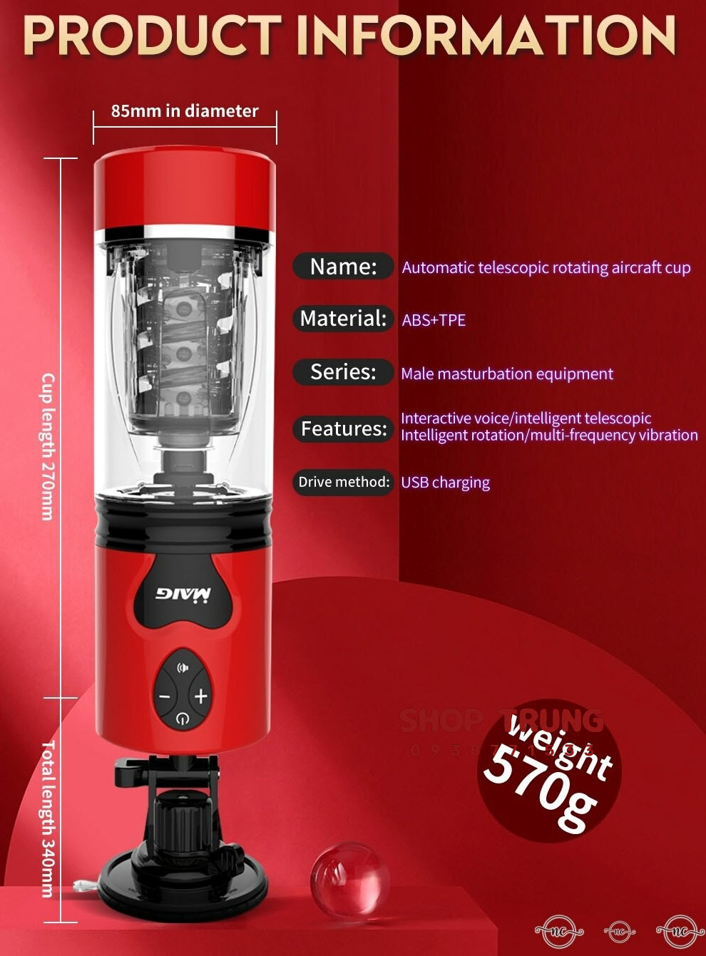 Máy rung thụt Mgic 2023 cho nam tăng khoái cảm, dễ dùng