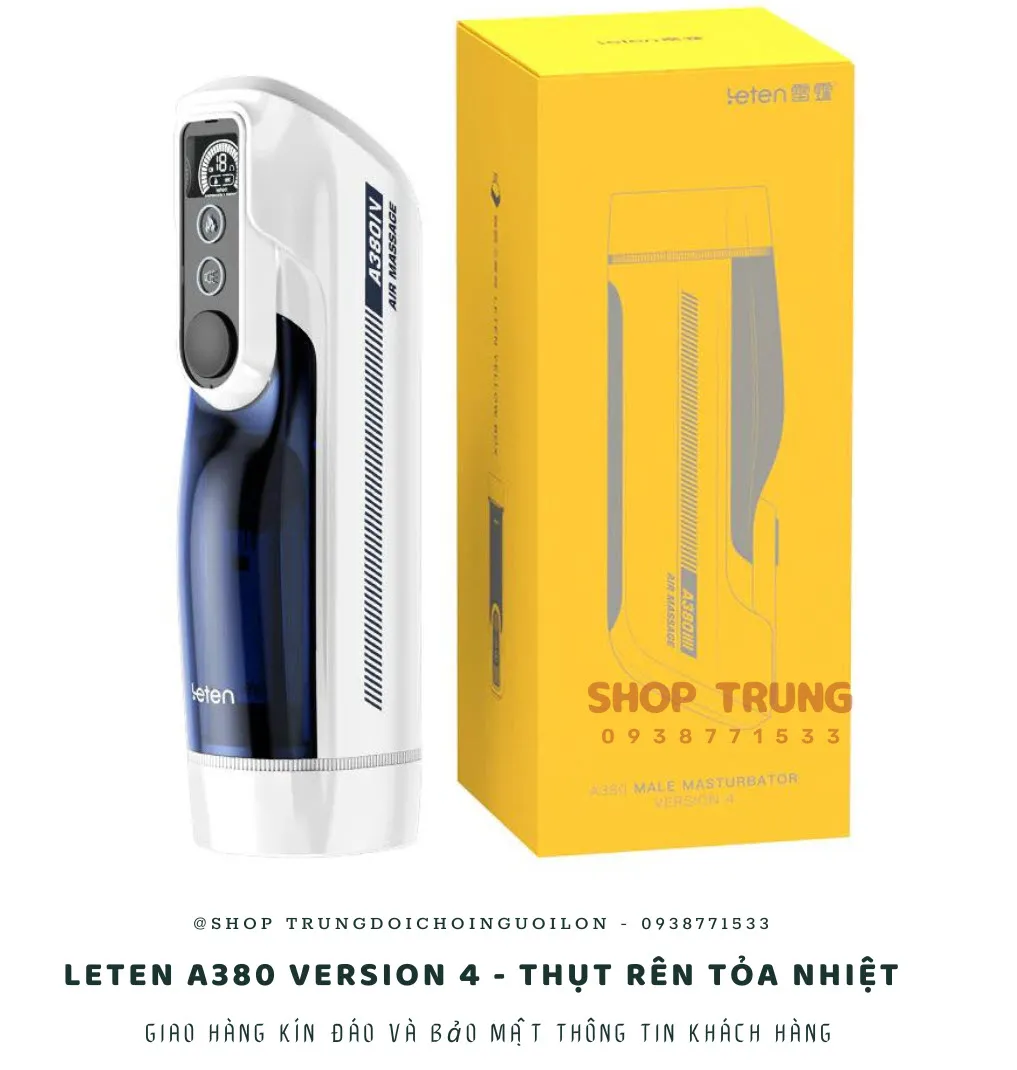 Máy Tự Động Rung Thụt Leten A380 Gen 4 USB Sạc Tỏa Nhiệt 40 Độ