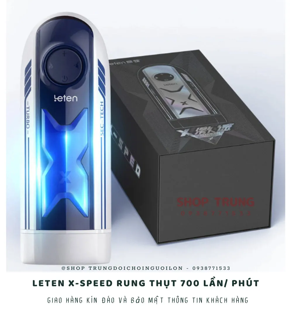 Máy thủ dâm Leten X-speed rung thụt 700 lần phút chính hãng