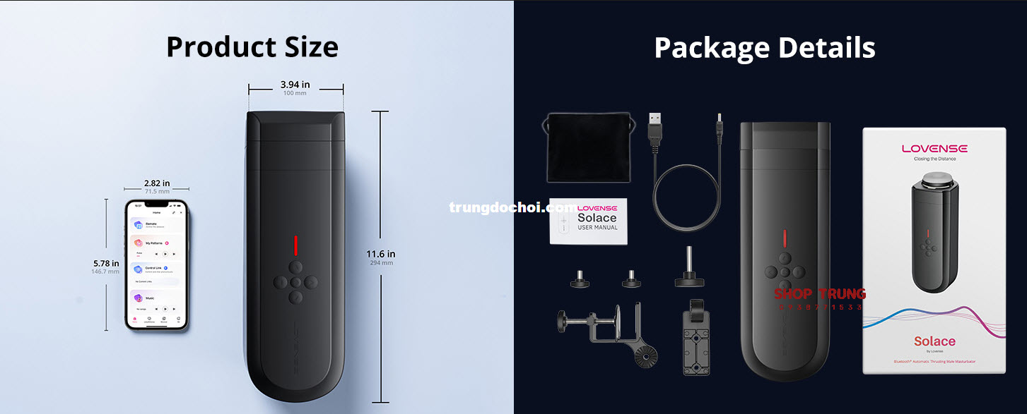 Máy Rung Thụt Lovense Solace Cực Phê Tăng Khoái Cảm Tối Đa