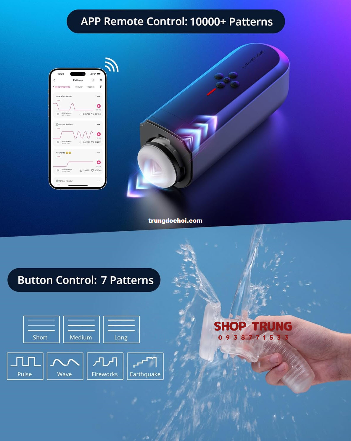 Máy Rung Thụt Lovense Solace Cực Phê Tăng Khoái Cảm Tối Đa