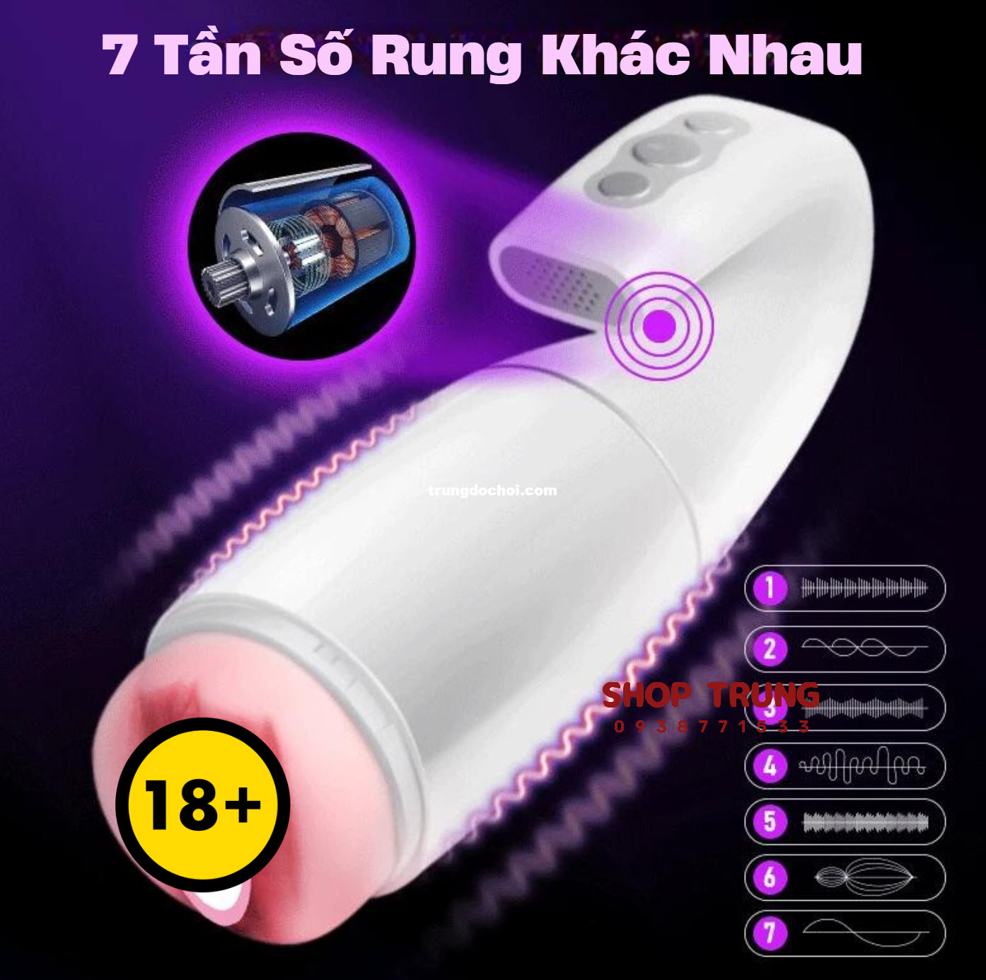 Máy Thủ Dâm Swan 7 Chế Độ Rung Tự Động Siêu Thỏa Mãn 2024