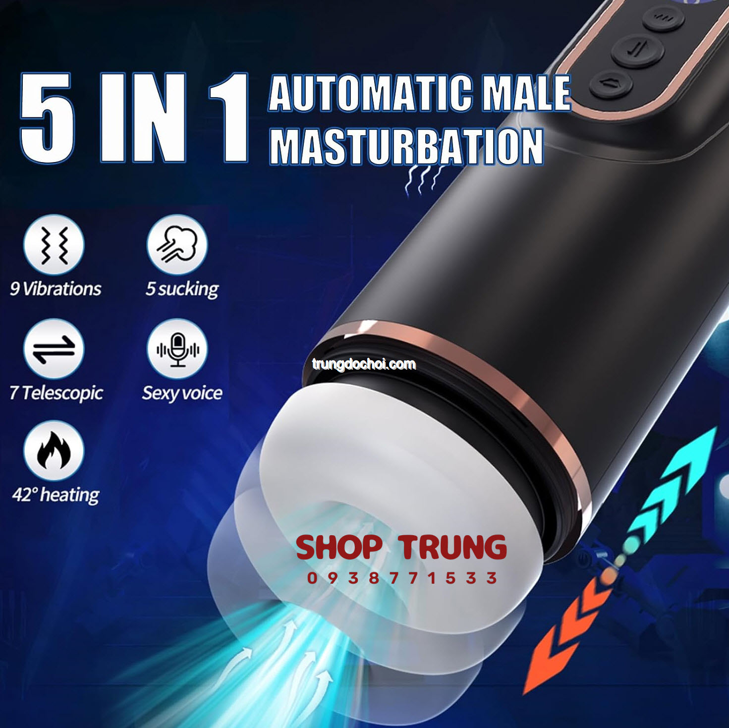 Máy Massage Tự Động Rung Thụt Co Bóp Có Nhiệt Độ Thỏa Mãn