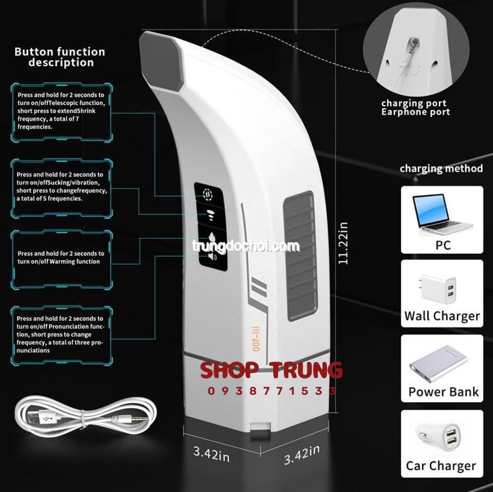 Máy Rung Hút HGOD 007 Tự Động Siêu Mạnh Thỏa Mãn Nam Giới
