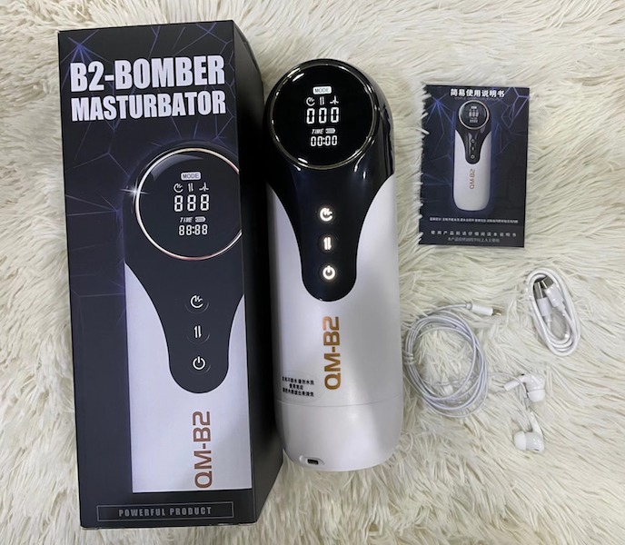 Máy Thủ Dâm QM B2 Rung Thụt Cực Đã Tặng Kèm Dầu Massage