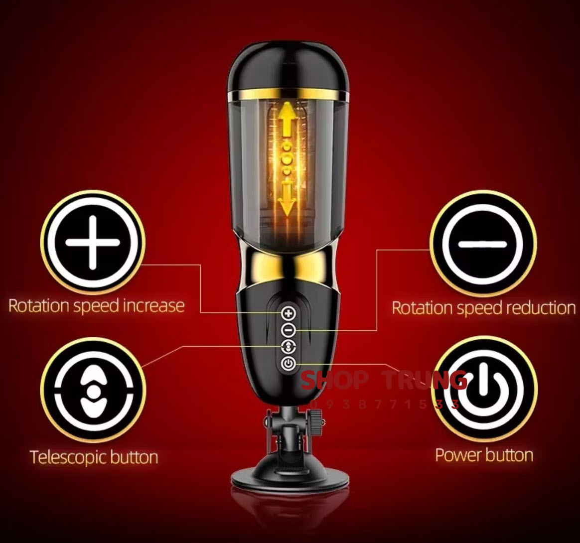 Máy Thủ Dâm Nam 10 Chế Độ Rung Thụt Đa Cực - Tăng Khoái Cảm