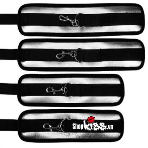 Bộ còng tay chân Lovetoy Struggle bạo dâm vải nỉ kích thích cuộc yêu