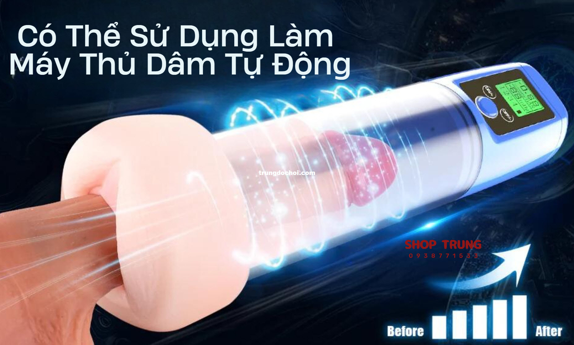 Máy tập dương vật tự động LCD tăng kích thước an toàn nhanh
