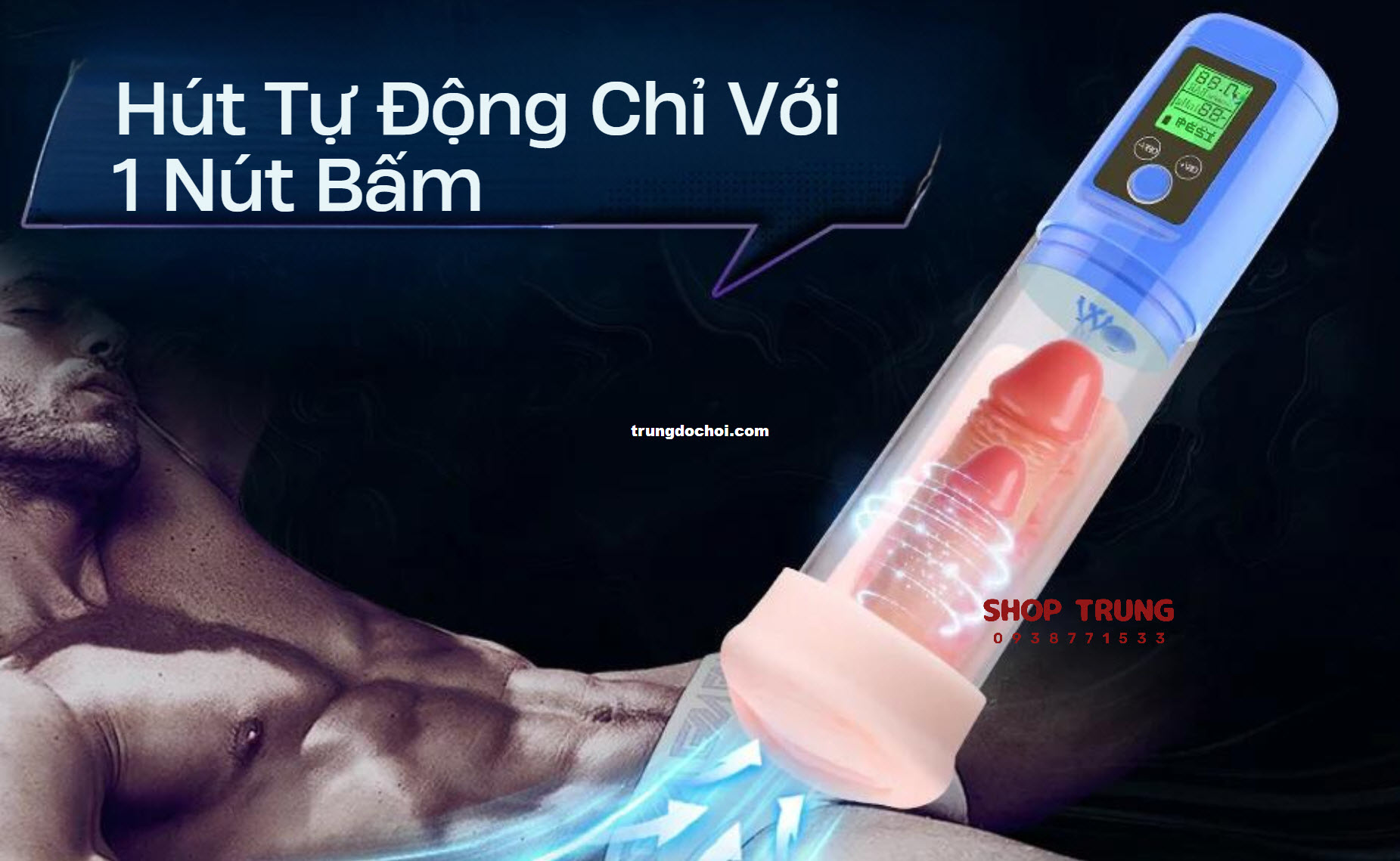 Máy tập dương vật tự động LCD tăng kích thước an toàn nhanh
