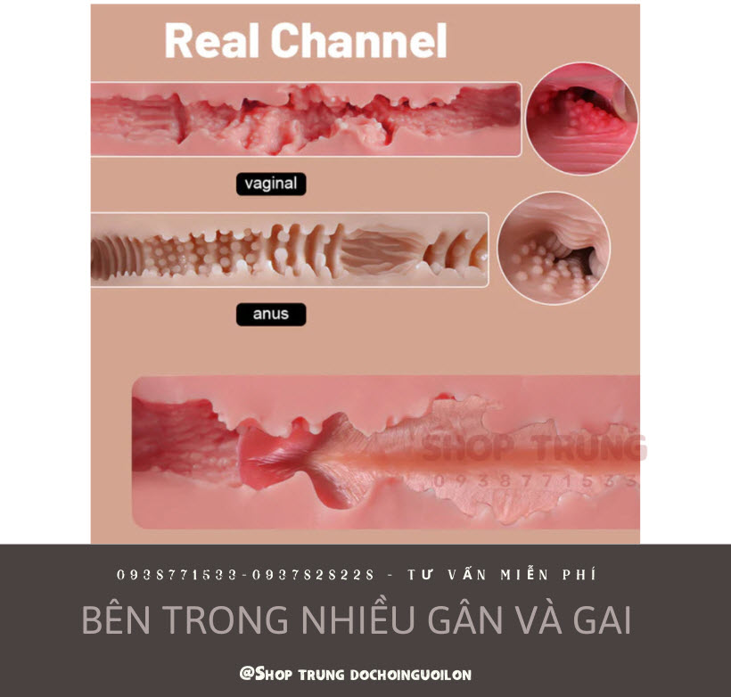 Búp bê bán thân 3D rung hút điều khiển từ xa silicone