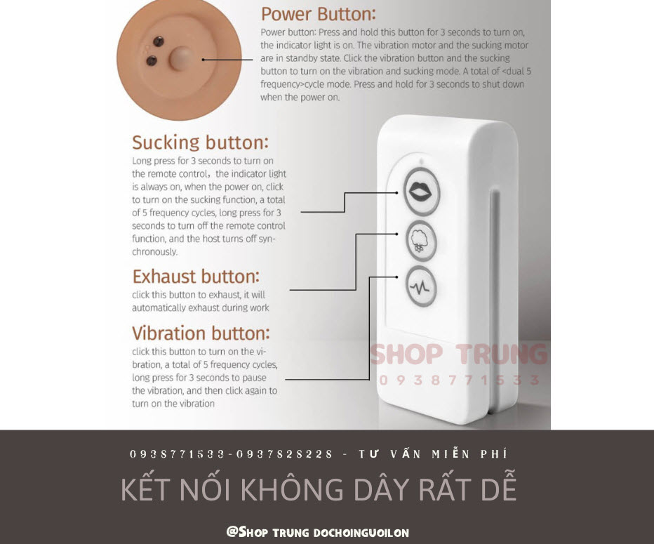 Búp bê bán thân 3D rung hút điều khiển từ xa silicone