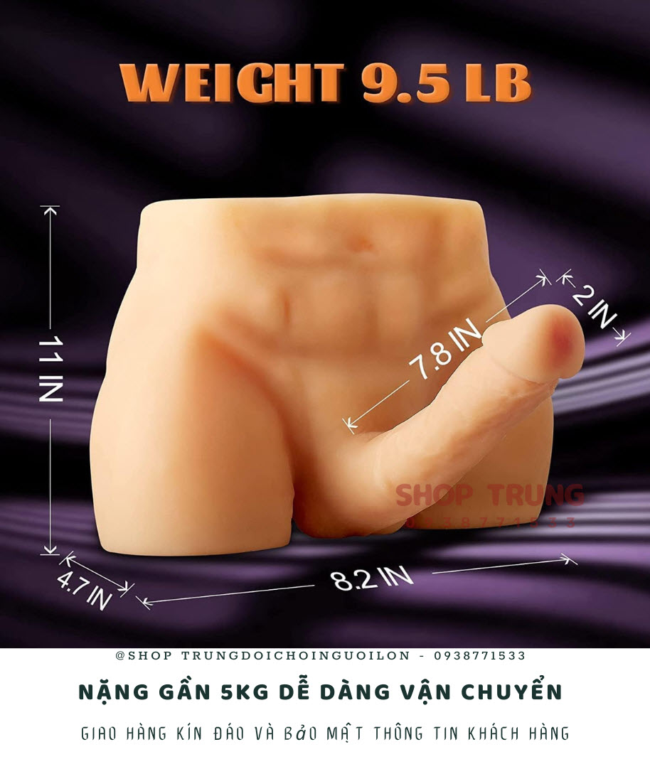 Búp bê bán thân nam TPE silicon chân thật dương vật thật 29cm