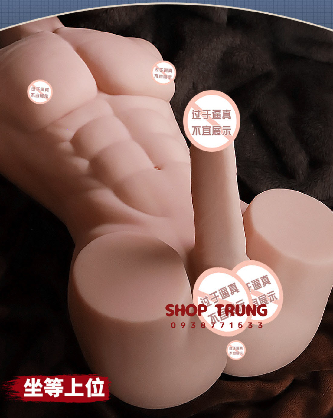 Búp bê bán thân nam size nhỏ cơ bắp silicon y tế an toàn thăng hoa