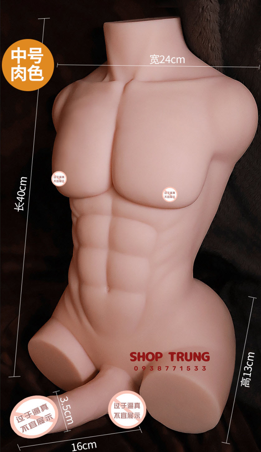 Búp bê bán thân nam size nhỏ cơ bắp silicon y tế an toàn thăng hoa