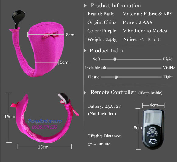 Quần lót rung điều khiển từ xa kích thích bí mật