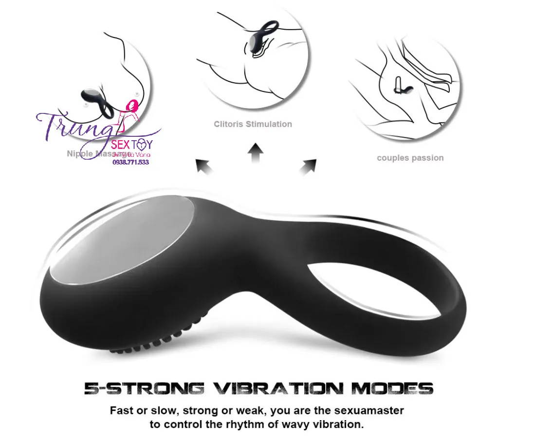 Vòng rung dương vật Svakom silicon đàn hồi chống nước IPX4