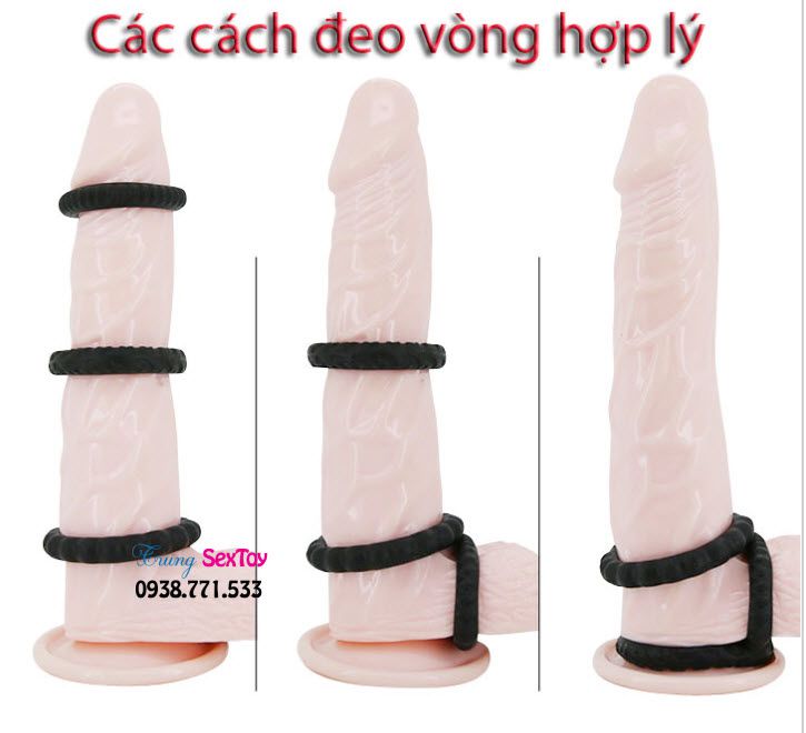 Combo 3 vòng đeo titan kéo dài chống xuất sớm