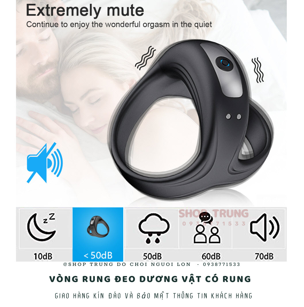Vòng đeo dương vật rung cao cấp Cockring tăng khoái cảm nam
