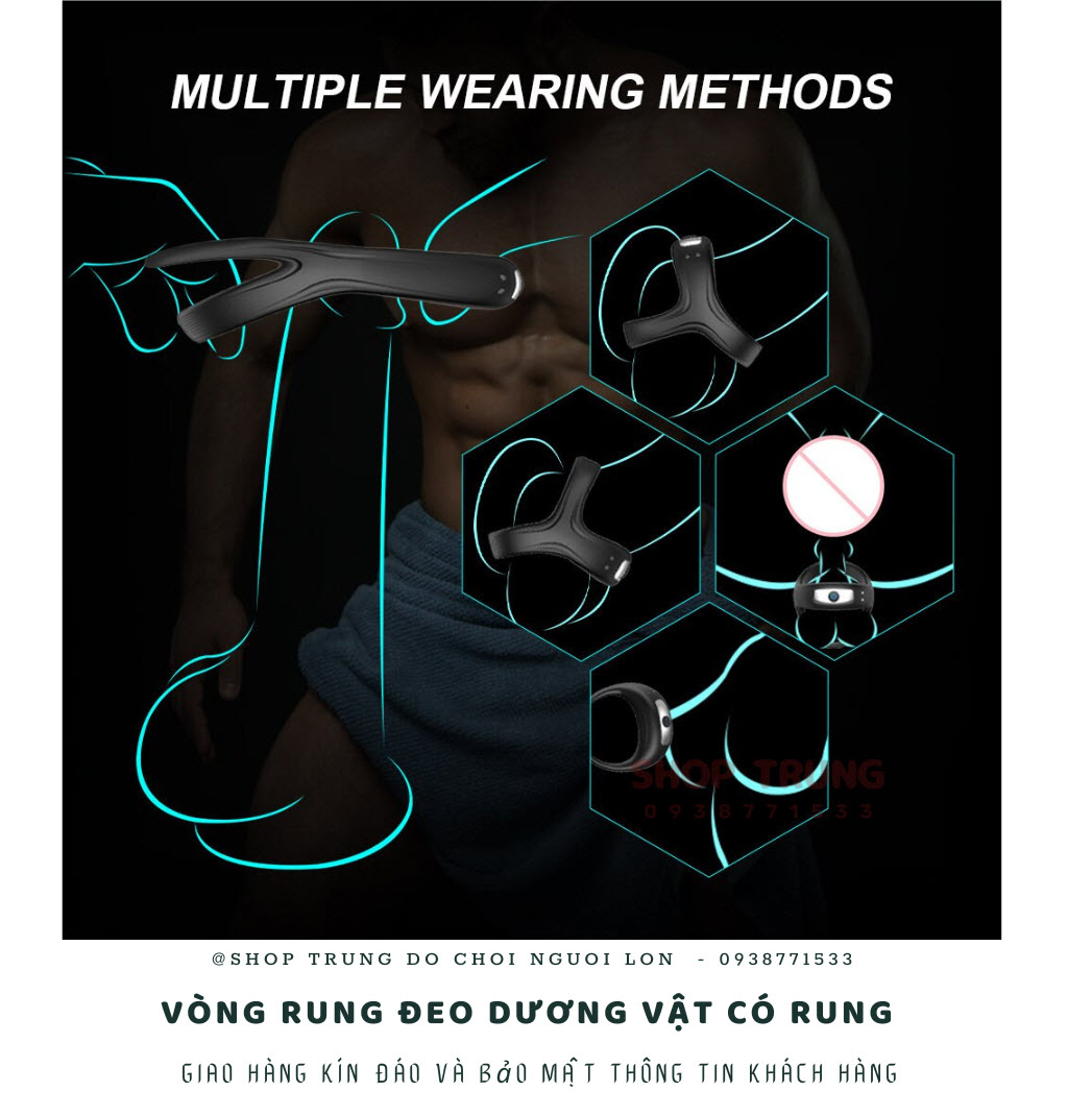 Vòng đeo dương vật rung cao cấp Cockring tăng khoái cảm nam