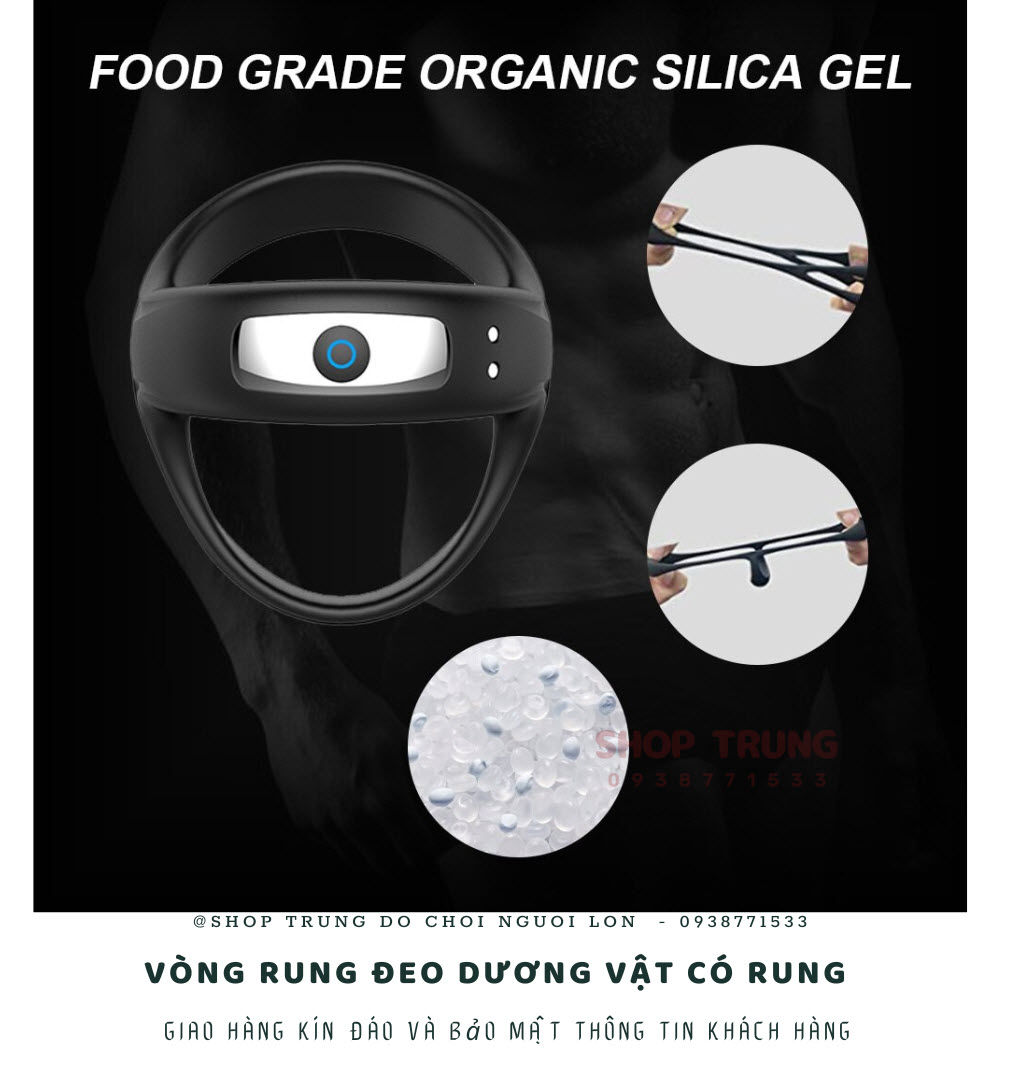 Vòng đeo dương vật rung cao cấp Cockring tăng khoái cảm nam