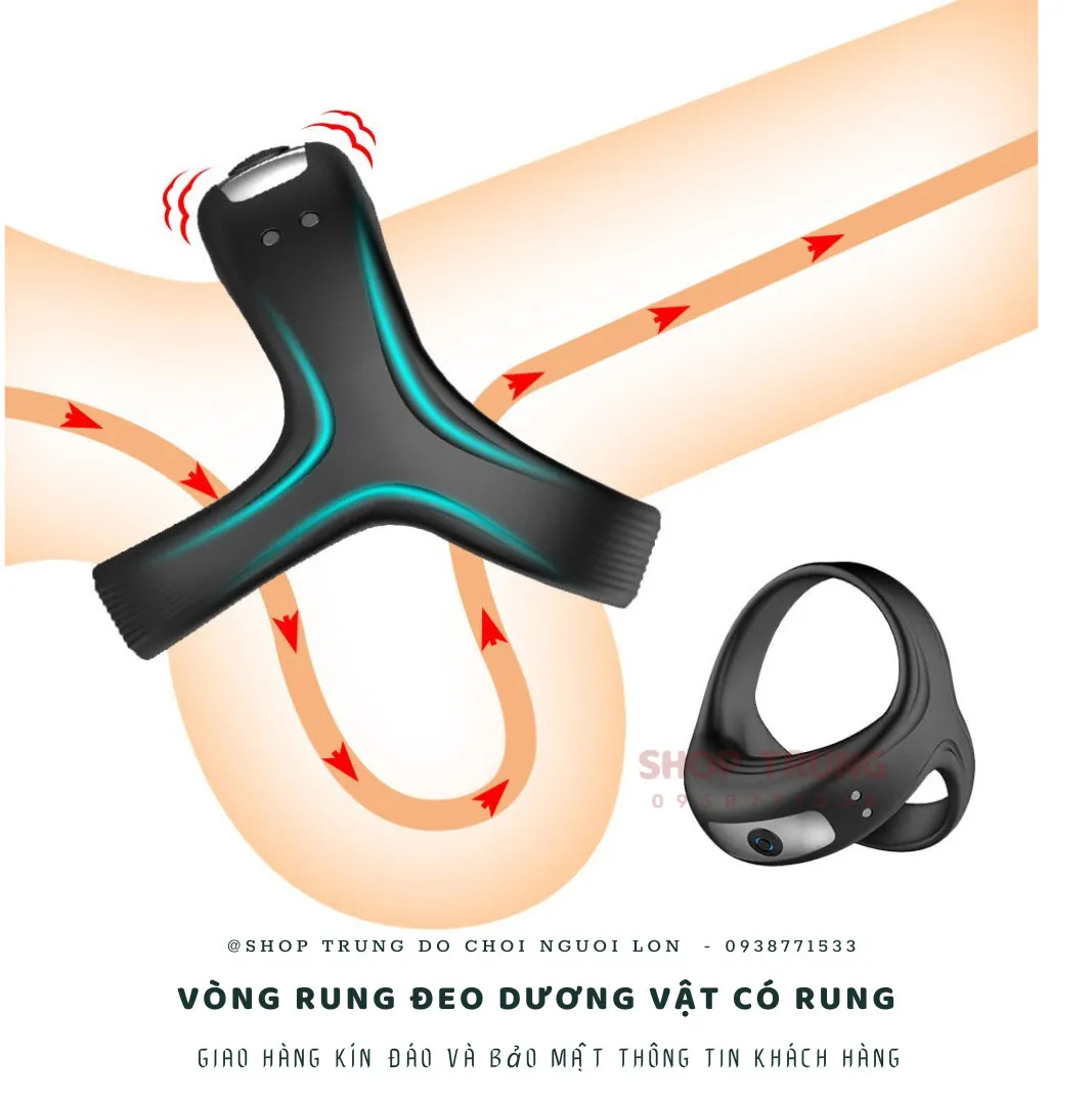 Cockring vòng đeo dương vật rung silicon y tế 10 chế độ sạc từ tính