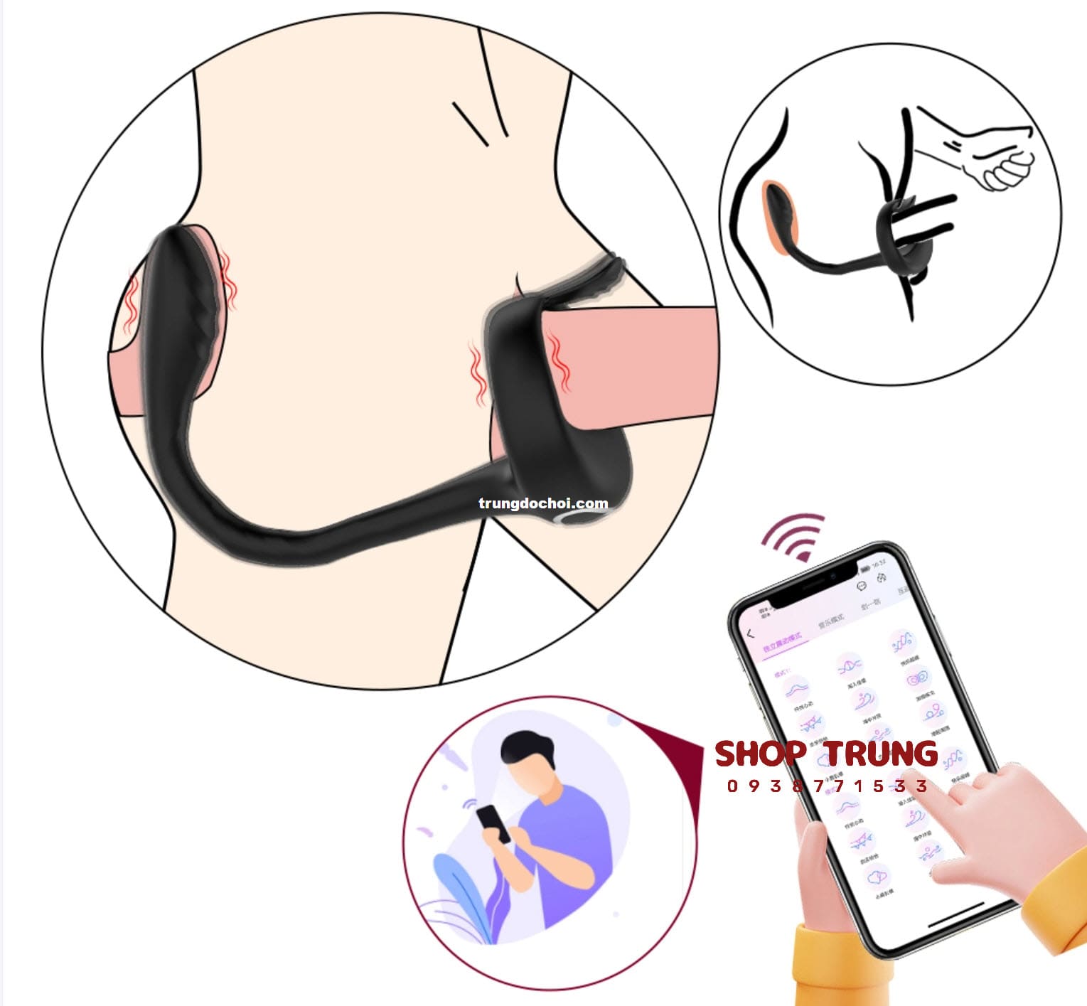 Vòng rung dương vật kích thích cực đỉnh tăng khoái cảm