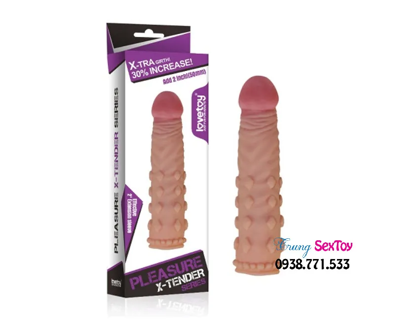 Bao Cao Su Đôn Dên LoveToy X-Tender 3 tăng kích thước Gai Silicon Mềm Mịn
