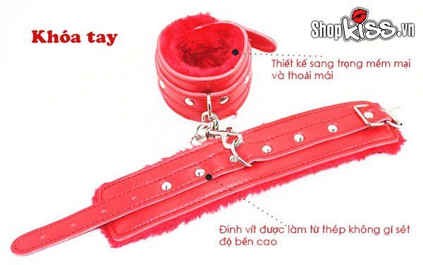 Bộ đồ chơi BDSM da đỏ 7 món QT07 kích thích đam mê