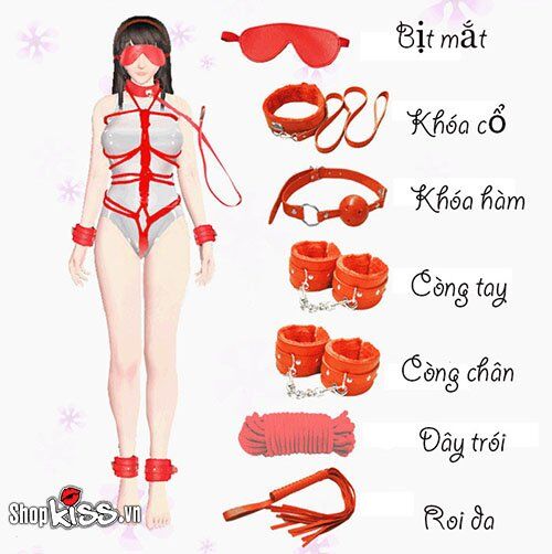 Đồ chơi bạo dâm 7 món da đỏ QT07 trải nghiệm cực đỉnh
